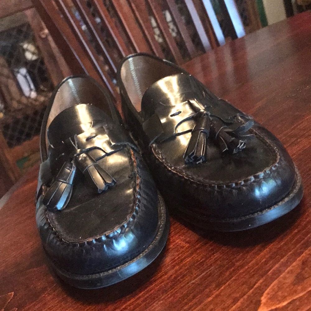 Bostonian black leather loafers sz9.5M EUC